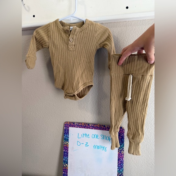 Little One Shop | Matching Sets | Cozy Tan Ribbed Kids Matching Set ...